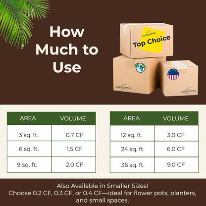 Premium Organic Wood Mulch for Gardens, Landscaping, Potted Plants, and Vegetable Gardens (2 CF - 56 L - 59 QTS)