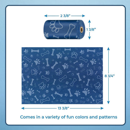 Best Pet Supplies Dog Poop Bags for Waste Refuse Cleanup, Doggy Roll Replacements for Outdoor Puppy Walking and Travel, Leak Proof and Tear Resistant, Thick Plastic - Assorted Colors, 240 Bags