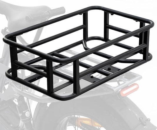 AWQM Large Ebike Basket, Waterproof Metal Electric Bicycle Basket, Quick Assemble Bike Accessories Rear Cargo Rack for Picnic, Pet, Sports