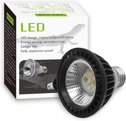 UVB Light Bulb for Reptiles, LED 3W 10.0 UVA UVB Heat Lamp Bulbs Ideal for Rainforest Reptiles, Bearded Dragons Lizard Turtle Tortoise Iguanas Chameleons Snake (1 Pack)