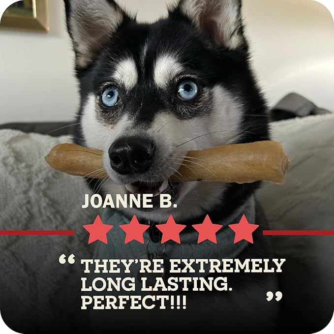 Beef Collagen Sticks for Dogs, Long Lasting Collagen Chews for Dogs. Bully Sticks Alternative High Protein Dental Treats w/Natural Collagen for Dogs Supports Joint, Skin & Coat Health