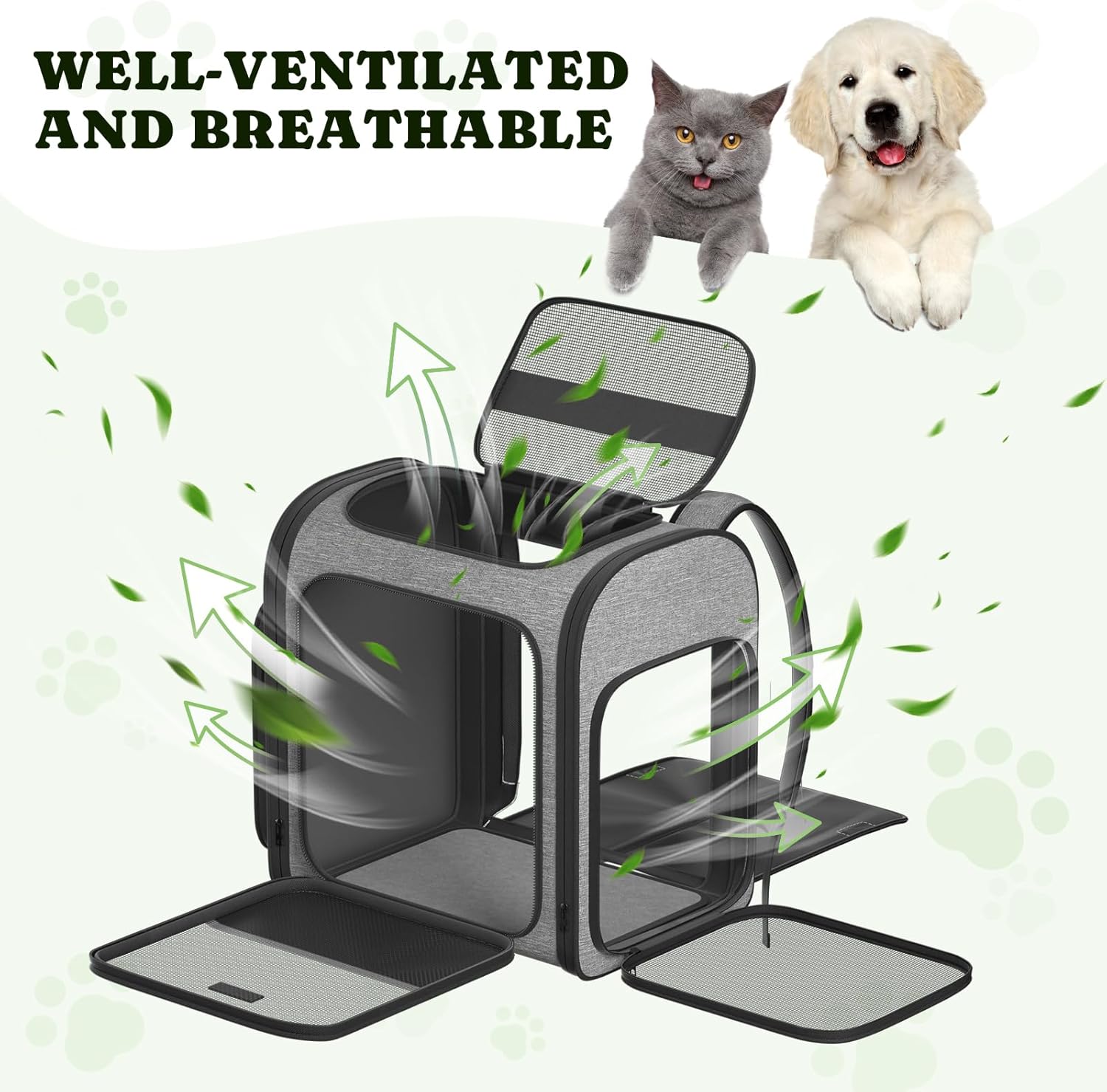Pawtners Dog Backpack Carrier Large Pet Carrier Backpack for Kitten Small Dogs Puppies & Large Cats Up to 18 Lbs, Breathable Dog Backpack with Anti-Scratch Mesh, Ventilated Design, Perfect for Travel - Pawvie