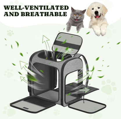Pawtners Dog Backpack Carrier Large Pet Carrier Backpack for Kitten Small Dogs Puppies & Large Cats Up to 18 Lbs, Breathable Dog Backpack with Anti-Scratch Mesh, Ventilated Design, Perfect for Travel - Pawvie