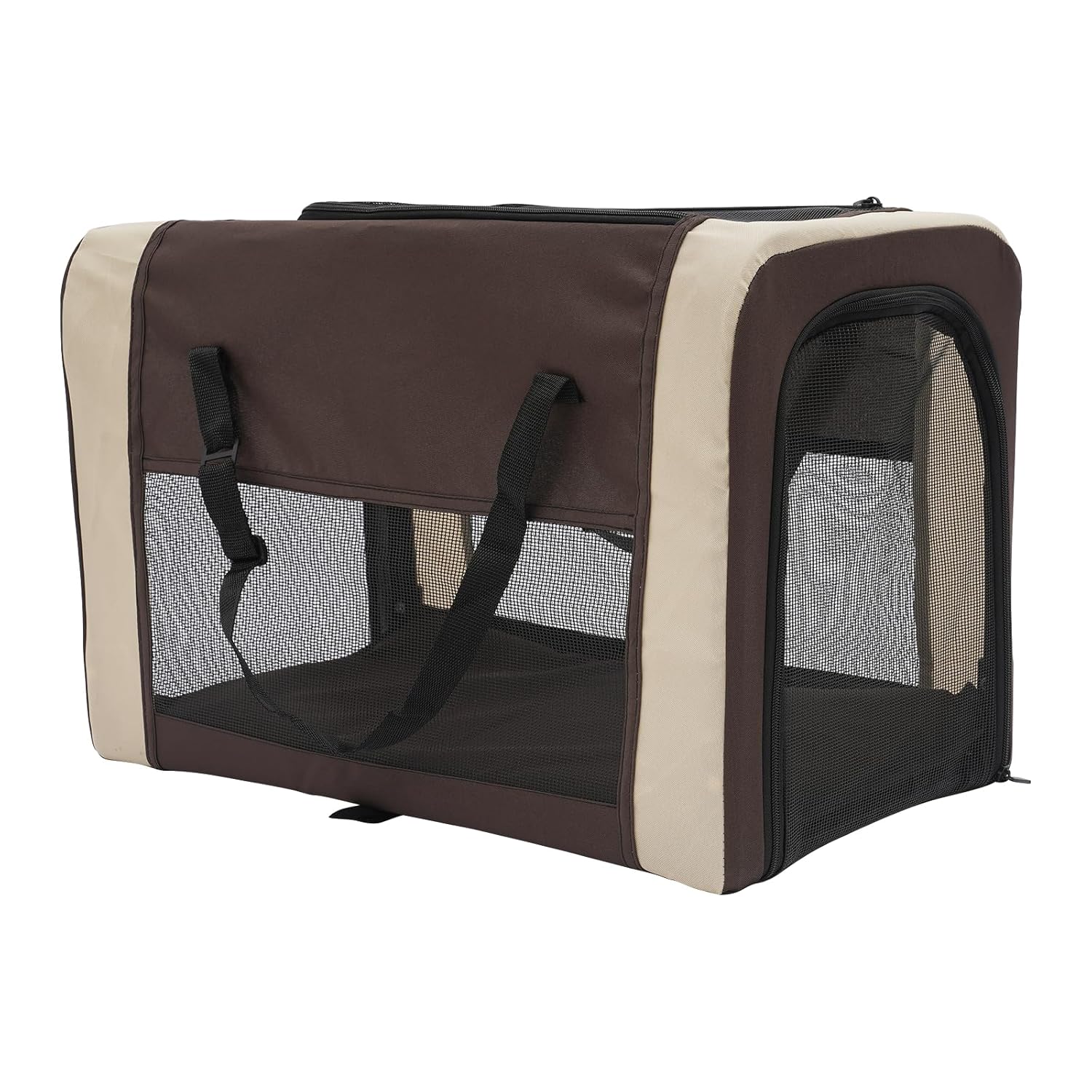 Double Pet Stroller with Detachable Carriers, Large Cat & Dog Stroller with 4 Wheels, Foldable Pet Strollers Small & Medium Dogs Cats 77lbs (Coffee Color) - Pawvie