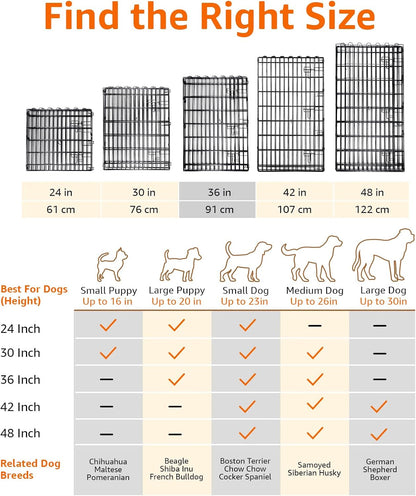 Amazon Basics Foldable Octagonal Metal Exercise Dog Playpen - Indoor/Outdoor, Single Door, Medium (8 Panels, 24 x 36), Easy to assemble and store, 36" - Medium, Black