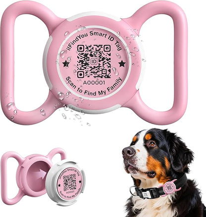 Waterproof AirTag Dog Collar Holder for Apple AirTag QR Code