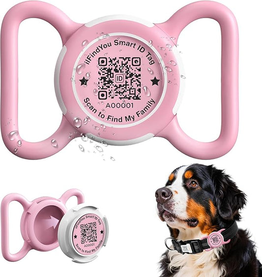 Waterproof AirTag Dog Collar Holder for Apple AirTag QR Code