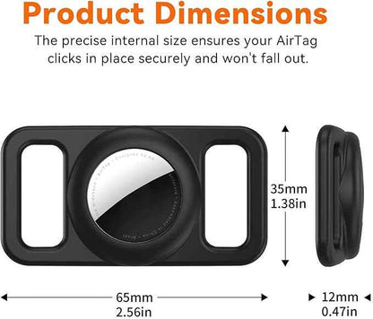 for Airtag Dog Collar Holder (1-Pack Black) | Waterproof & Secure Silicone Case for AirTag | Anti-Lost Pet Tracker Cover for Dogs & Cats