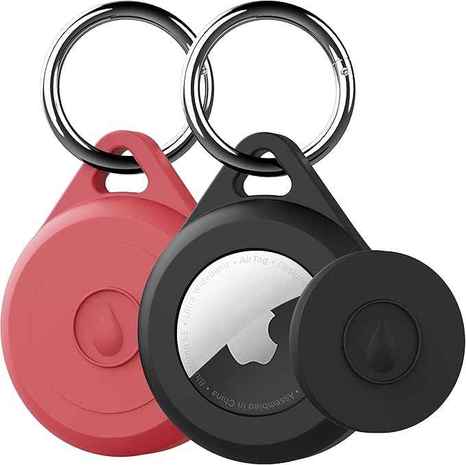 for Air tag Keychain Holder Case for Apple Air tag, 2 Pack of IPX8 Waterproof, Fully Shockproof, Anti Scratch for Air tag Holder Case for Key, Kid, Bag, Luggage, Pets Collar