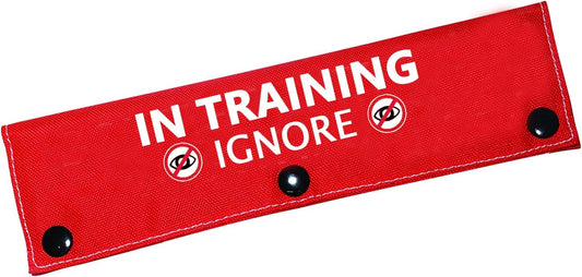 Funny Dog Leash Sleeve Have in Training Ignore Dog Leash Wrap Wrap Alert Hanging ID Patch Tag Pet Birthday Gift(Training Ignore-Sleeve)