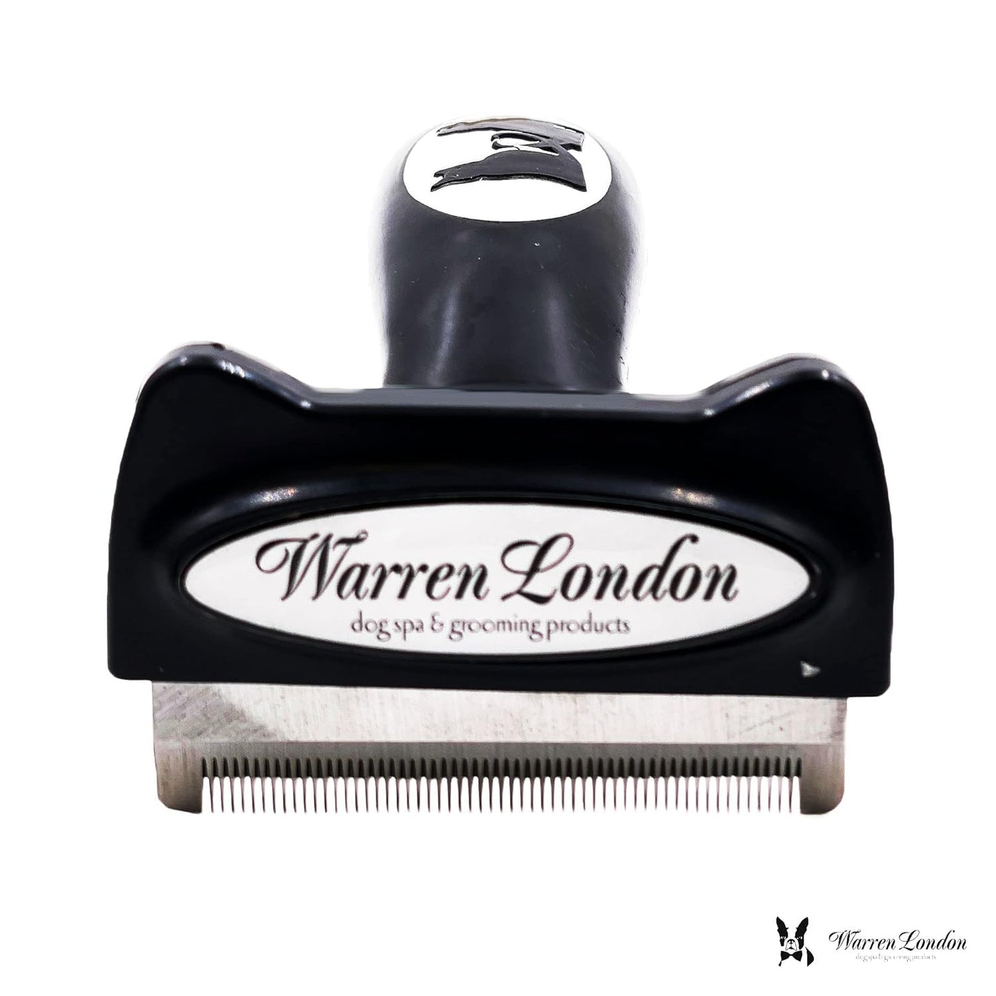 Warren London Deshedding Brush for Medium Dogs, Short Hair | 2.5″ Stainless Edge | Reduces Shedding Fast | Vet-Trusted Undercoat Tool With Comfort Grip