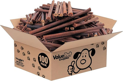 ValueBull Collagen Sticks for Dogs, 12 Inch Thick Chews, Natural Long-Lasting Dog Treats, 100 Count Bulk Pack - Supports Joints, Skin & Coat with Chondroitin & Glucosamine