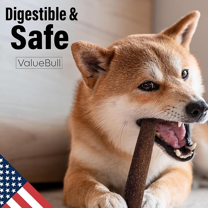 ValueBull USA Collagen Sticks for Dogs, 12 Inch Jumbo Chews, Natural Long-Lasting Dog Treats, 50 Count Bulk Pack - Promotes Joint, Skin & Coat Health with Glucosamine and Chondroitin