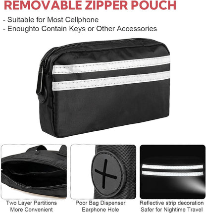 Hands Free Dog Leash, Waist Leash for Dog Walking, Hiking and Running,Adjustable Belt with Double Handle, Dog Leash for Large Dogs and Medium Dogs, Dog Walking Accessories,Tangle Free,No Pull