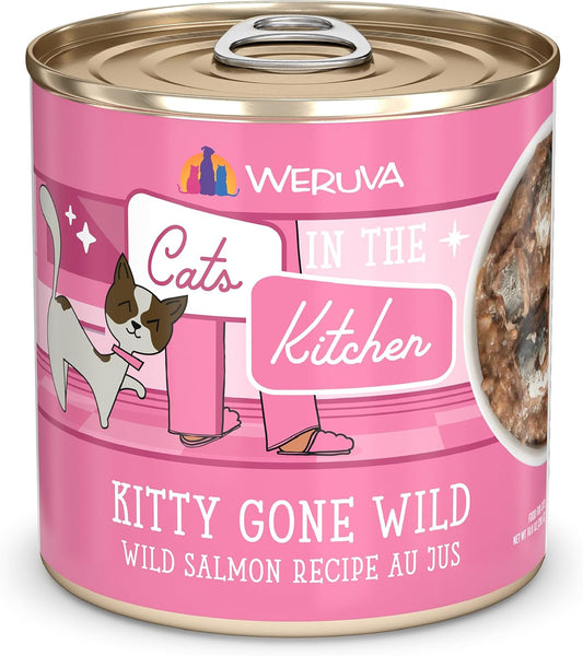 Weruva Cats in The Kitchen, Kitty Gone Wild Wet Cat Food, 10oz Can (Pack of 12)