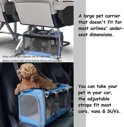 Pet Carrier for Large and Medium Cats, Soft-Sided Pet Carrier for Big Medium Cats and Puppy, Dog Carriers Cat Carriers Pet Privacy Protection Travel Carriers - Pawvie