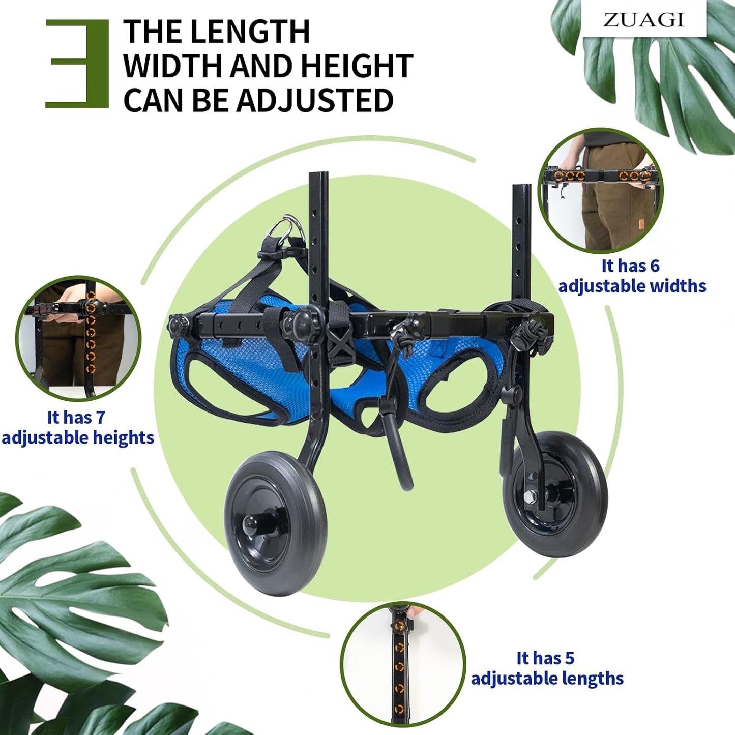 Pet Wheelchair Dog Leg Brace and Hip Support， Wheelchair for Back Legs，Adjustable Pet Cart，Assist a paralyzed pet get Back on its feet，Support Leg Brace and Hip (Extra Small)