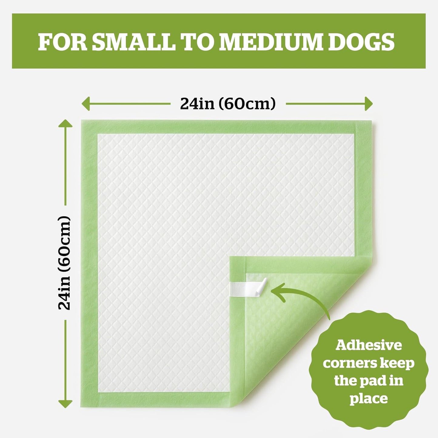 Pogi’s Dog Pads with Sticky Tabs – Large, Super Absorbent, Odor Blocking, 20-Count (24x24in)