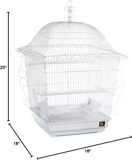 Prevue Pet Products Jumbo Scrollwork Bird Cage 220W White, 18-Inch by 18-Inch by 25-Inch