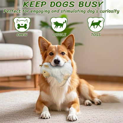 Squeaky Dog Toys for Large- Plush Stuffed Chew Toy with Soft Fabric- Interactive Puppy Toys to Keep Them Busy- Indoor & Outdoor Play