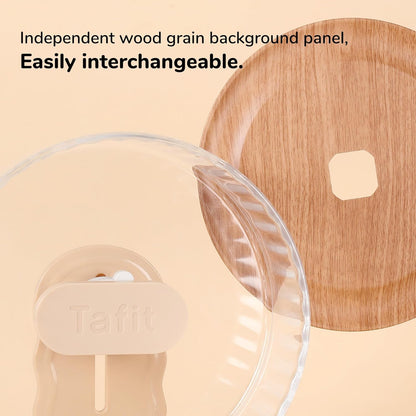 Silent Hamster Wheel 8.7 Inch Dual-Bearings Quiet Running Exercise Wheels with Wood Grain Backboard, Height Adjustable for Dwarf Hamsters, Gerbils, Mice, Hedgehog, Lemmings, Warm Brown