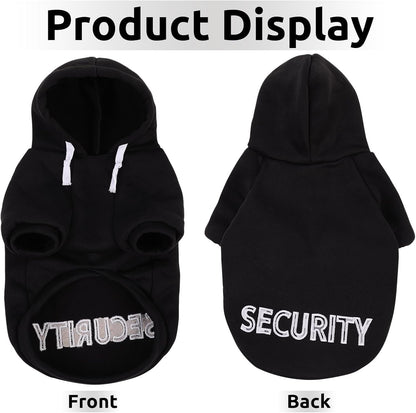 SAWMONG Dog Hoodie,Flannel Pet Hooded Sweater with Hat Puppy Pullover Sweater Shirt,Dog (Security Black,S)