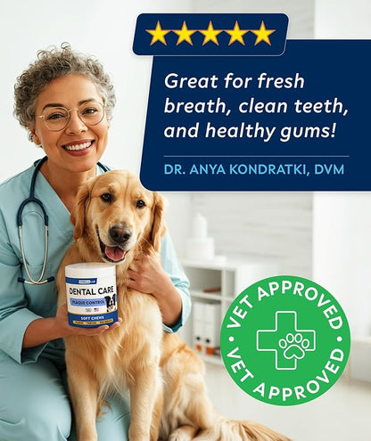 STRELLALAB Advanced Dog Dental Chews & Breath Freshener, Dog Teeth Cleaning, Bad Breath & Tartar and Plaque Off Remover for Dogs, Pet Oral Care, Pro Perio Support Lab Co Bright Formula - 90 Treats