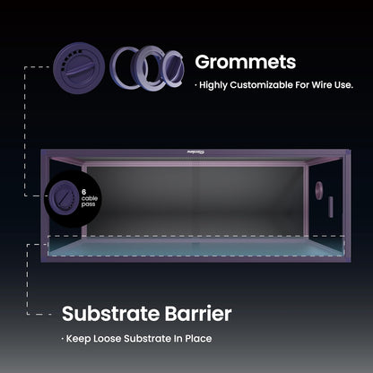 85 Gallon Reptile Tank, Front Opening Snake Tank for Easy Maintenance, Reptile Enclosure with Top Screen Ventilation 48''x24''x18''