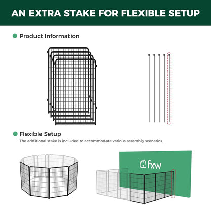 FXW Homeplus Unleashed Indoor Dog Playpen - Stress-Free and Safe Play, Heavy Duty 45 Inch 4 Wire Panels Dog Pen for Large Dogs, Black│Patented