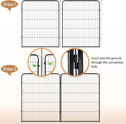 BestPet Dog Playpen Indoor 40 inch 4 Panels Metal Dog Pen Pet Dog Fence Outdoor Exercise Pen with Doors,Pet Puppy Playpen for RV Camping Yard, Black