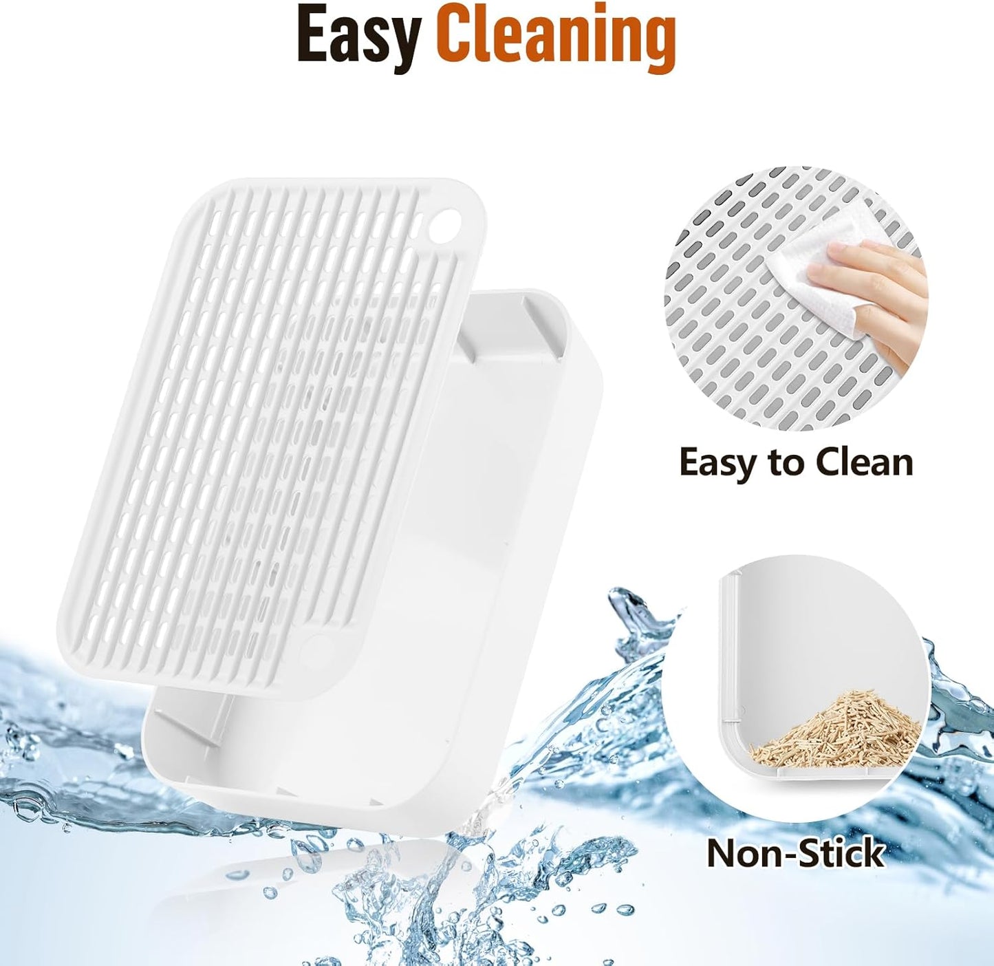 Cat Litter Box Ramp Mat with Filter Function, Cat Step Pedal Stool for Self-Cleaning Litter Box, Easy to Clean, Ideal for Kitten & Elderly Cats (White)