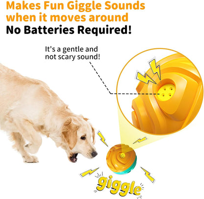 Dog Ball for Aggressive Chewers - Interactive Dog Toy Balls Fun Squeaky Sound to Keep Them Busy, Durable for Small Medium Large Breeds, Rubber Pet Chew Toys, As Seen on TV, Orange & Blue