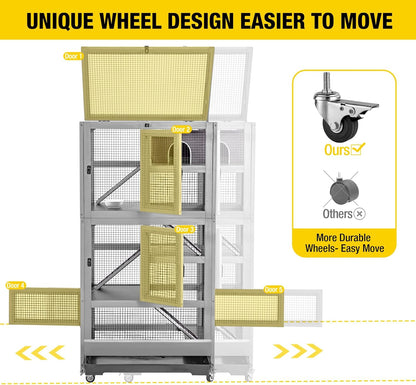 Aivituvin Ferret Cage Chinchilla Cage for Rat,Lizard,Squirrel, Chameleon,Gerbils and Other Small Animals