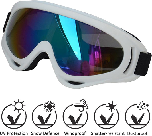 Large Dog Sunglasses With Adjustable Strap UV Protection, Windproof Puppy Eyewear, Suitable for Medium-Large Pets, Eyes Protection, Soft Goggles (White Frame)