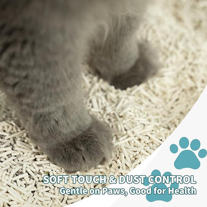 Plant-Based Cat Litter, Odor Control Quick Clumping Tofu Cat Litter, 12 lbs, Low Tracking Dust Control Lightweight Flushable Unscented Natural Kitty Litter