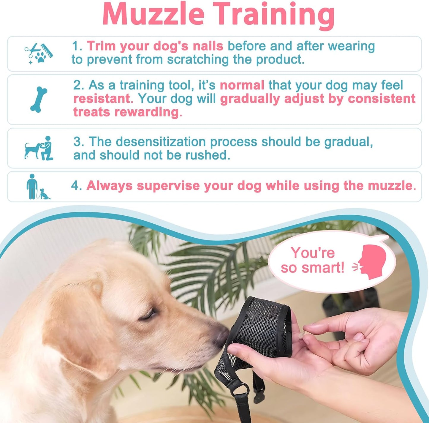 LUCKYPAW Dog Muzzle, Mesh Muzzle for Large Medium Small Dogs, Soft Mouth Guard for Biting Chewing, Breathable Mouth Guard with Adjustable Strap for Training(Black, XL(Snout:11"-12.25"))