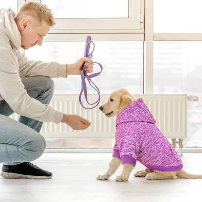 Dog Sweaters for Small Dogs Hoodie Fleece Dog Sweater Soft Clothes Sweatshirt with Pocket Hoodie for Small Dogs Puppy Sweater(Purple&S)