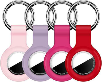 Case for AirTag 2nd Gen (2026) & 1st Gen, Silicone Holder Keychain Key Ring, Protective Cover for Air Tags, GPS Finder Accessories for Bags, Pets, Kids, Luggage,Pink/Hot Pink/Light Purple/Red