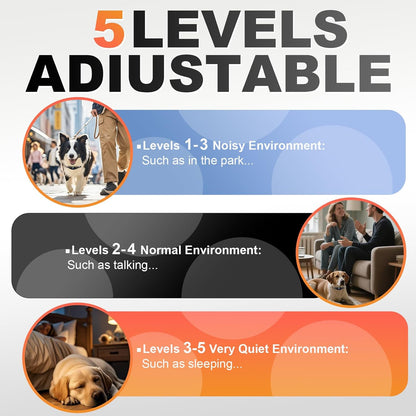 Upgraded Anti-Bark Collar with Remote Control, 2-in-1 Dog Training Collar&Dog Bark Collar with 5 Adjustable Sensitivity,Smart Anti Barking for Large Medium Small Dogs E Collar-Orange