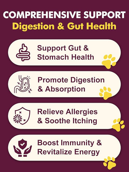 Probiotics for Dogs - Dog Probiotics for Digestive Health, Prebiotic, Digestive Enzymes for Dogs with Pumpkin, Omega-3, Support Gut, Immune, Diarrhea, 120 Soft Chews