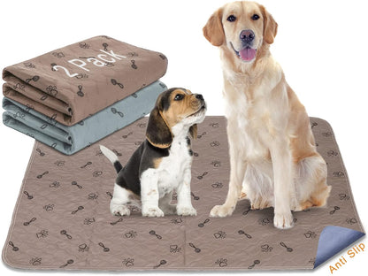 Peepeego 2Pack 36x36 Dog Pads Washable and Free Dog Comb, Reusable Puppy Pads with Fast Absorbent, Waterproof, Non Slip Incontinence Pads for Training, Whelping, for Playpen, Crate, Kennel