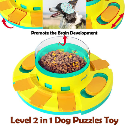 Dog Puzzle Toys for Dog Boredom and Mentally Stimulating, Interactive Slow Food Feeder Dispenser, Professional Level 2 in 1 for Large/Medium/Small Dog