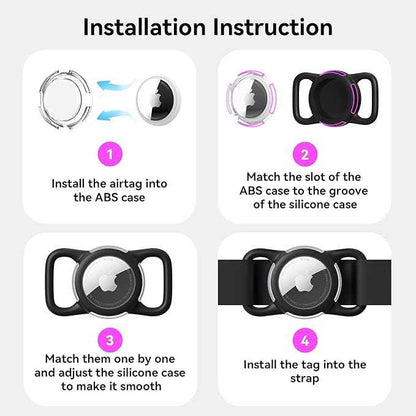 Waterproof Airtag Holder for Dog Collar, Soft Full-Body Protective Airtag Holder for Dog & Cat Collars, Ultra-Durable, Easy Installation, Lightweight Clear Airtag Case (Orange, Regular)
