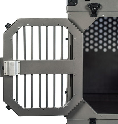 ROCK CREEK CRATES Collapsible Dog Crate: Meticulously Engineered, Durable Aluminum Construction, Non Slip Feet | 10 Year Warranty | Ideal for Indoor & Vehicle Use (Gray, 30 Inch)