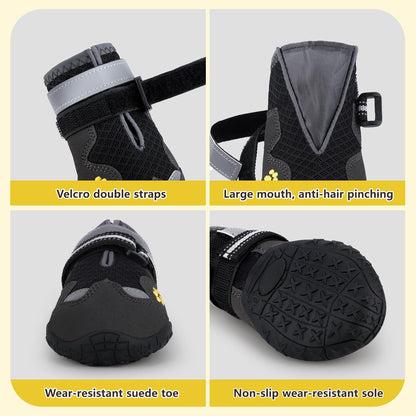 Dog Shoes for Large Medium Small Dog, Mesh Breathable Dog Shoes for Hot Pavement, Anti-Slip Dogs Boots Paw Protectors with Reflective for Outdoor Walking Indoor Hardfloors (Size 6)