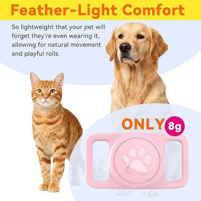 for Airtag Dog Collar Holder (1-Pack Pink) | Waterproof & Secure Silicone Case for AirTag | Anti-Lost Pet Tracker Cover for Dogs & Cats