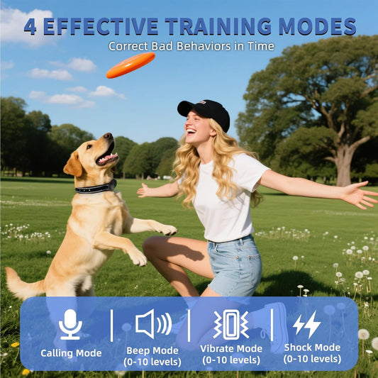Dog Shock Collar/Medium/Small Dogs | Rechargeable Anti-Barking Training Collar,4900FT Dog Training Collar with Remote, IP67 Waterproof/4 Training Modes Adjustable Sensitivity Beep Vibration