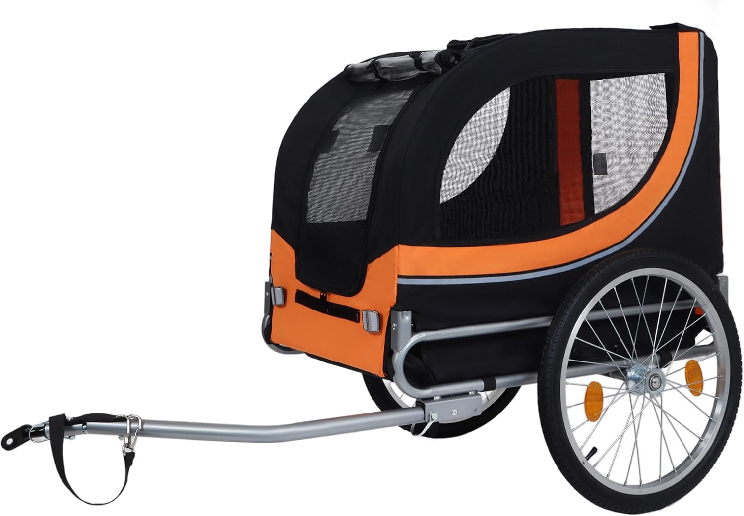 Blue-Grey Large Folding Bike Trailer for Dogs – Heavy-Duty Steel Frame, 66LB Capacity Pet Carrier for All-Terrain Cycling, Jogging & Camping Adventures! - Pawvie