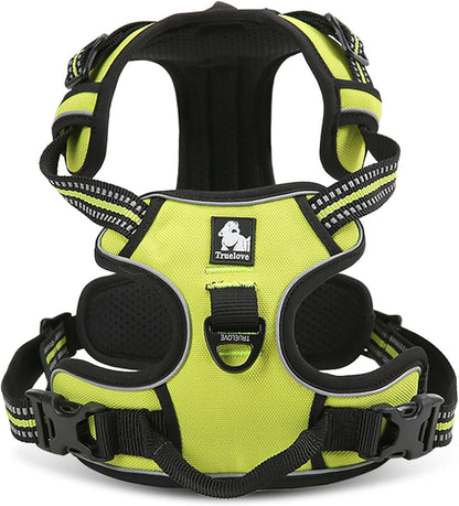 TRUE LOVE Truelove Adjustable No-Pull Dog Harness Reflective Pup Vest Harnesses Comfortable Control Brilliant Colors TLH5651(Neon Yellow,XL)
