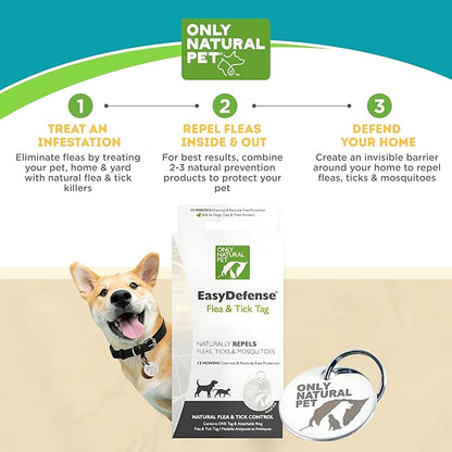 Only Natural Pet EasyDefense Tag – Lightweight, Water-Resistant Collar Attachment for Dogs & Cats – Year-Round Wearable Comfort Accessory | Non-Chemical & Durable Design